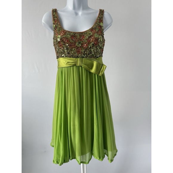 Saks Fifth Avenue Dresses & Skirts - Vtg 60s Saks Fifth Avenue Lime Green Sequin MOD RETRO MAD MEN Dress Sz: S